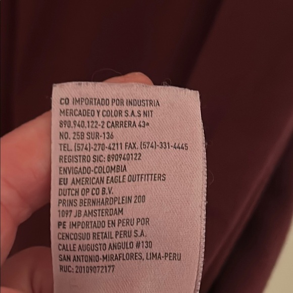 American Eagle Outfitters burgundy, soft and sexy V-Neck Relaxed Tee, size S - Picture 5 of 7